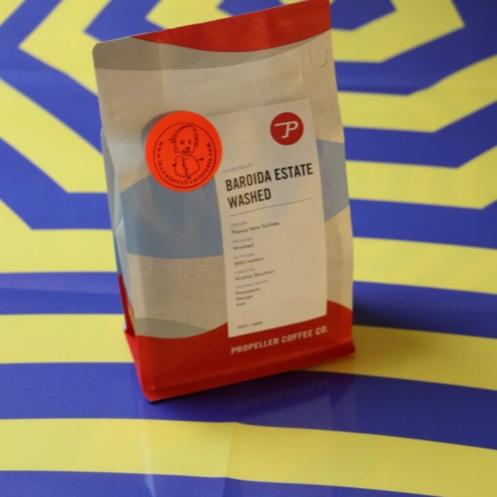 Bag of Propeller Coffee Co. coffee beans