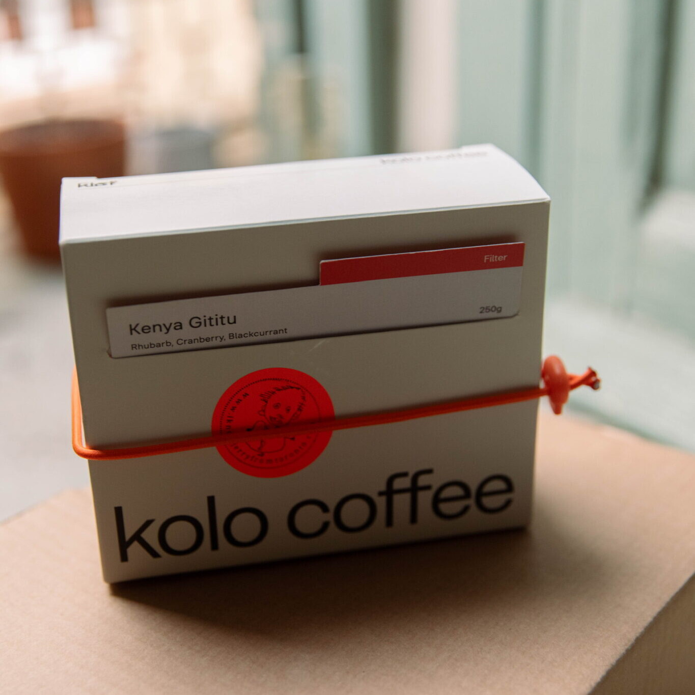 Box of Kolo coffee beans